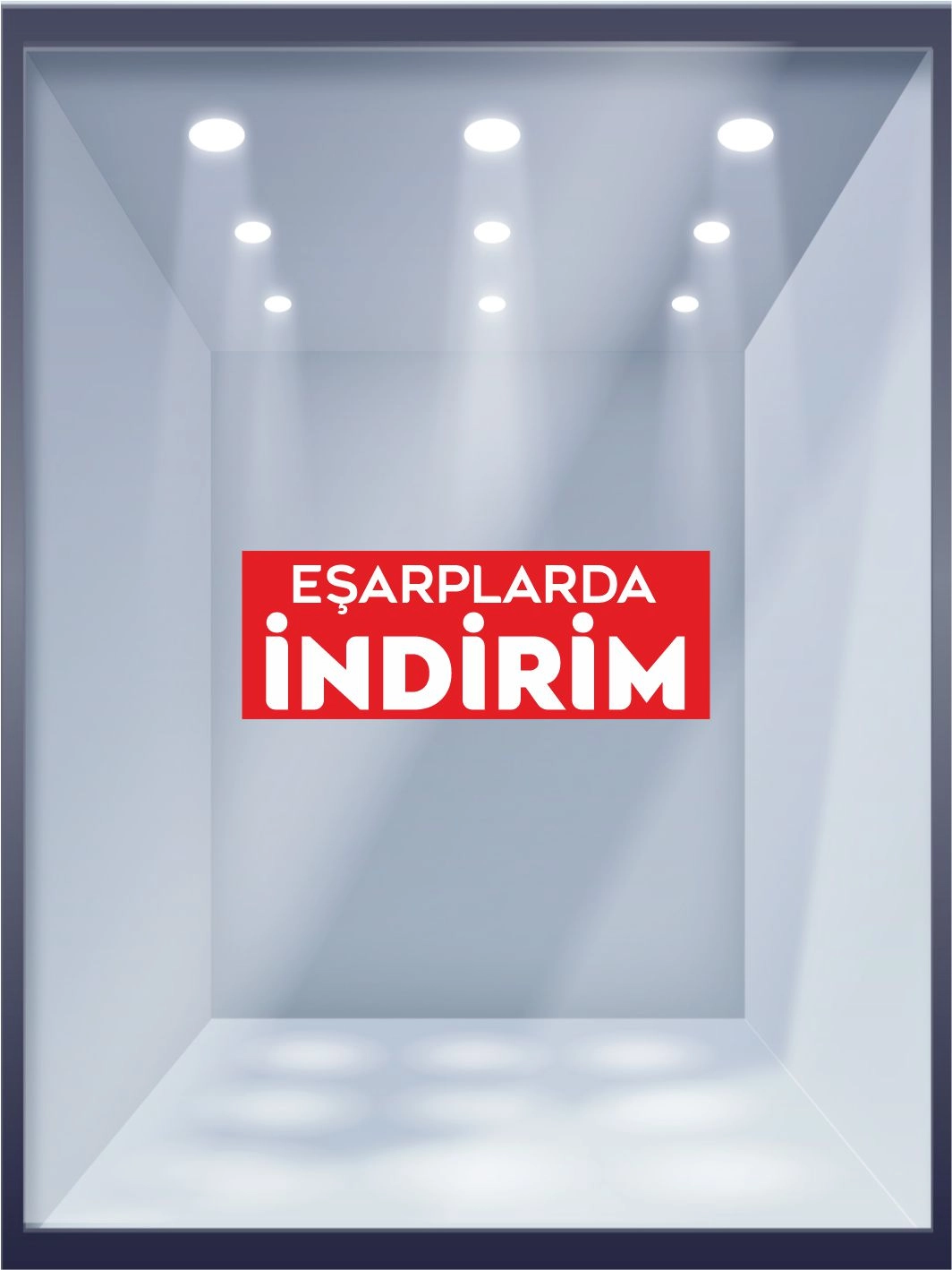Eşarplarda İndirim Mağaza Vitrin Folyo Baskı Hazır Görsel