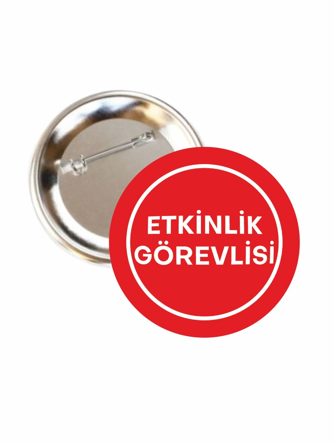 Etkinlik Görevlisi Yazılı Buton Rozet 58mm İğneli Personel Rozeti