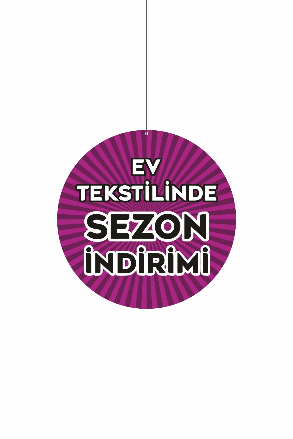 Ev Tekstilinde Sezon İndirimi Mağaza Dönkartı – Çift Yön Folyo Baskı