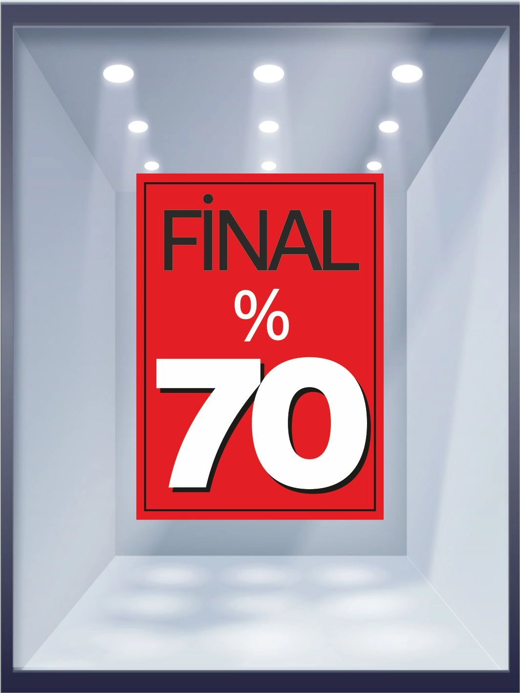 Final %70 Yazılı Hazır Mağaza Vitrin Folyosu