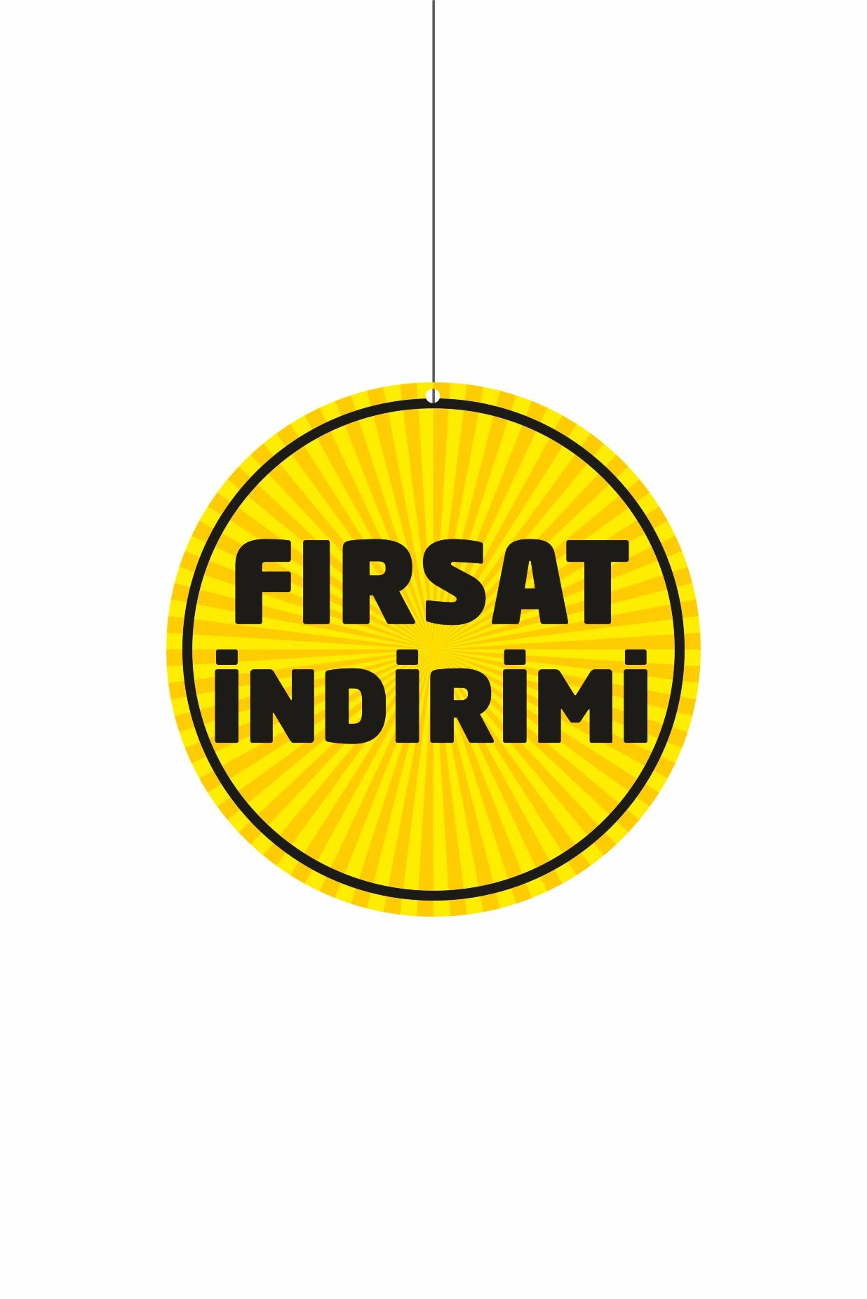 Fırsat İndirimi Yazılı Mağaza Dönkartı 30x30 cm – Çift Yön Folyo Baskı