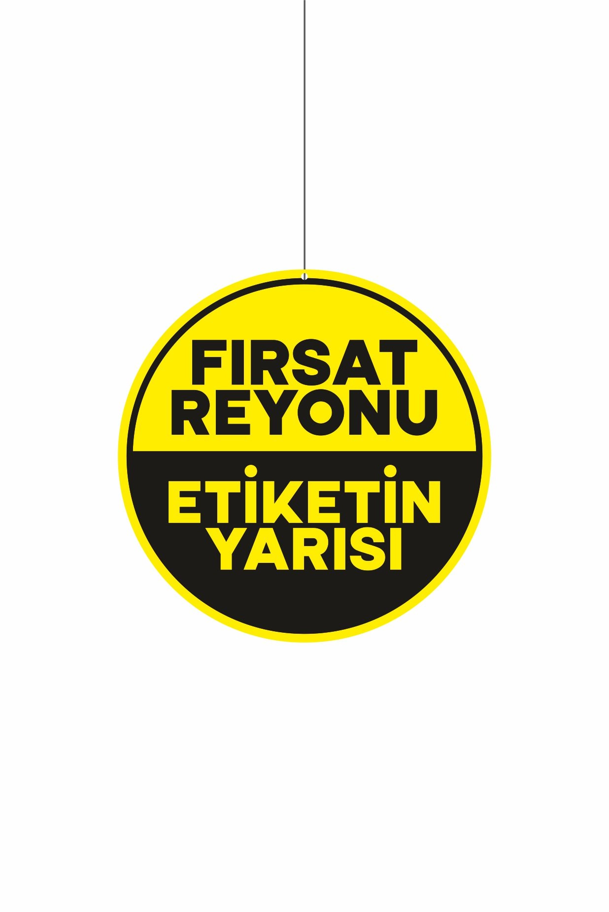 Fırsat Reyonu Etiketin Yarısı Mağaza Dönkartı – Çift Yön Folyo Baskı Askılı