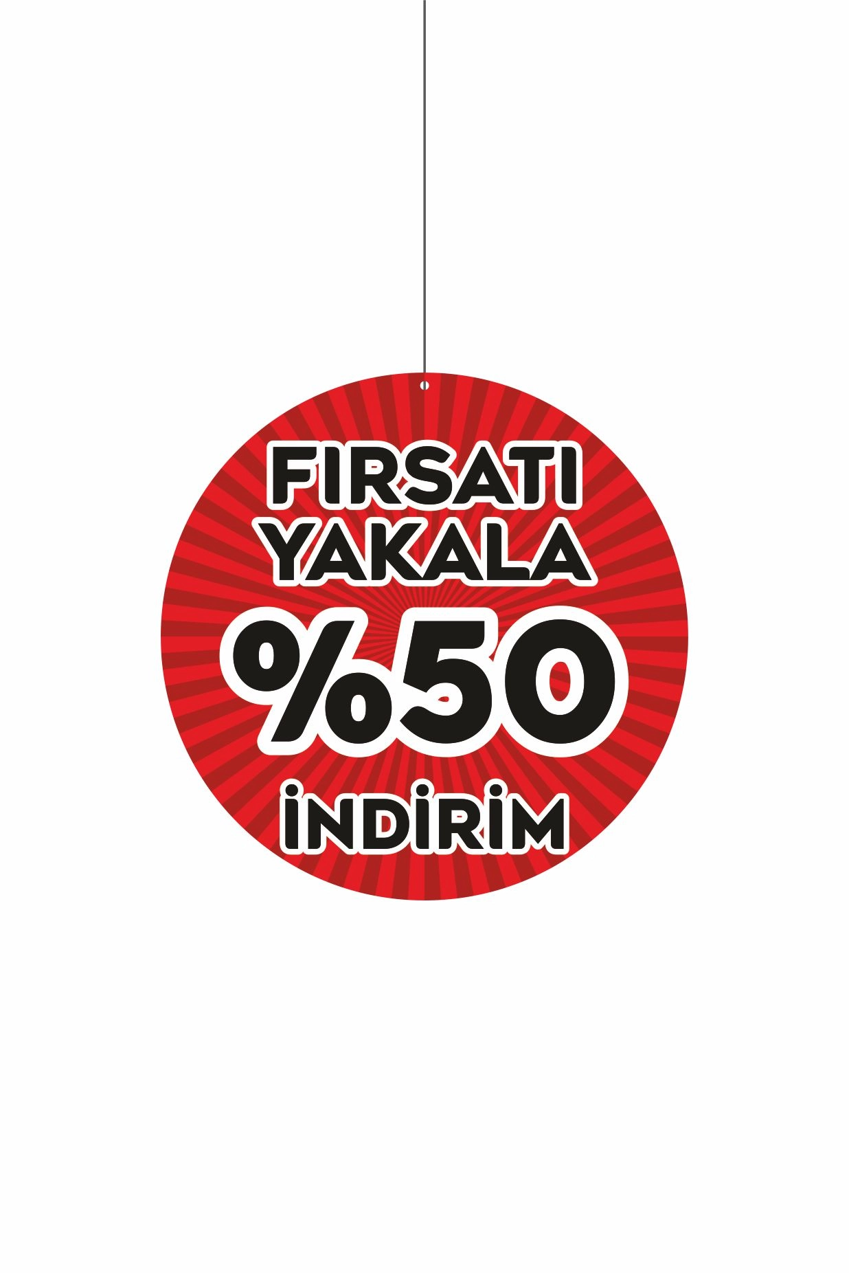 Fırsatı Yakala %50 İndirim Mağaza Dönkartı – Çift Yön Folyo Baskı Askılı