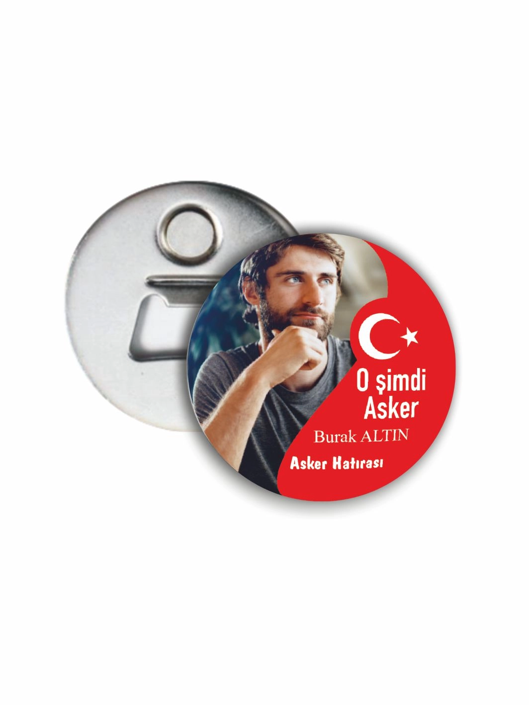 Fotoğraflı Türk Bayraklı O Şimdi Asker Hatırası Açacak Magnet