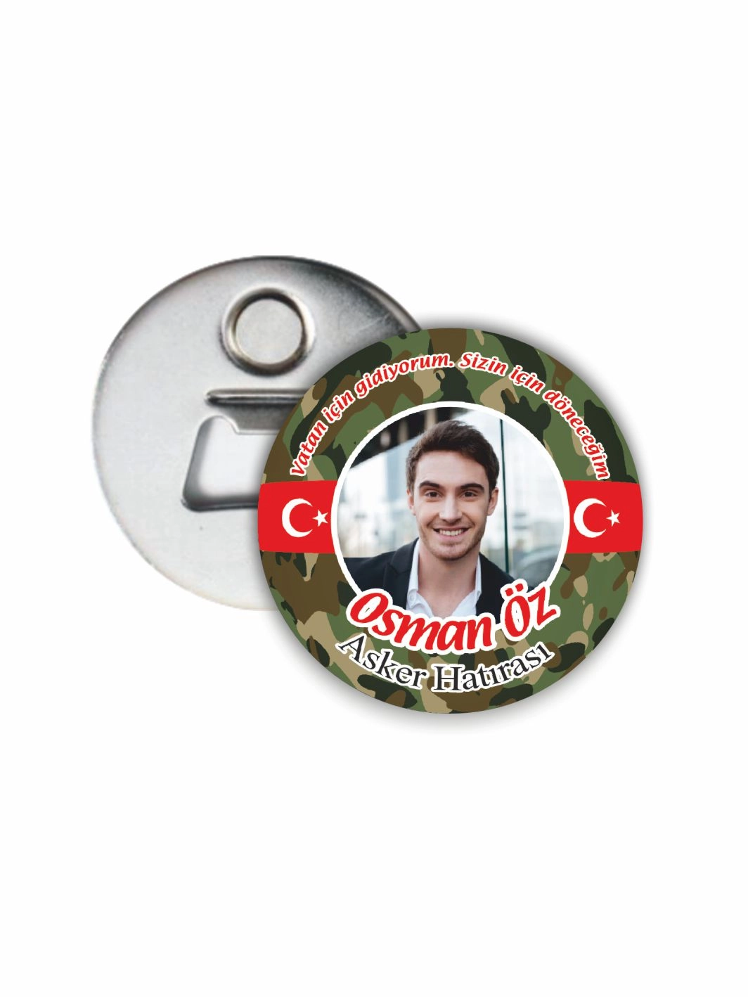 Fotoğraflı Vatan İçin Gidiyorum Asker Hatırası Açacak Magnet