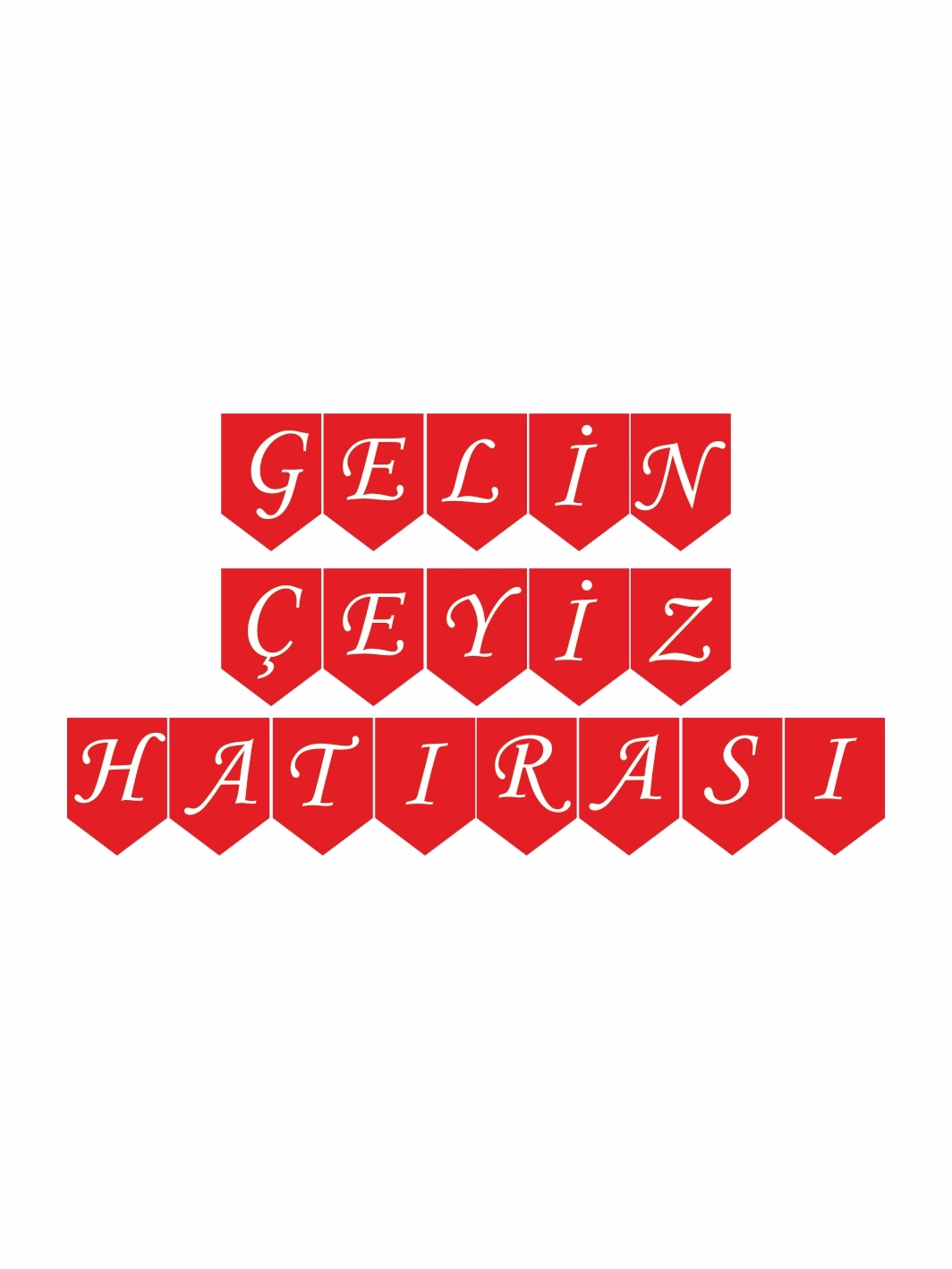 Gelin Çeyiz Hatırası Flama Banner Kırmızı Renk