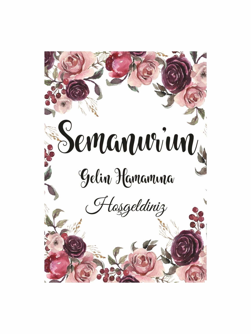 Gelin Hamamı Ayaklı Panosu Mor Pembe Çiçek Zeminli Tema