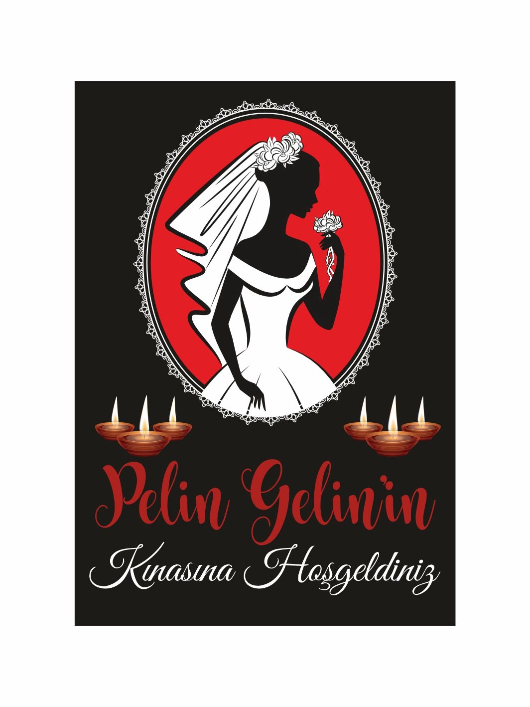 Gelin Kına Ayaklı Karşılama Panosu Henna Mum Konsept