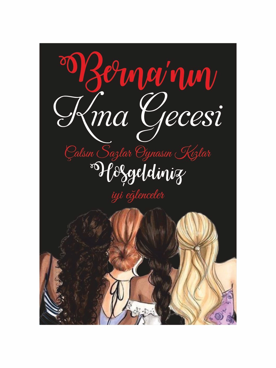 Gelin Kına Gecesi Panosu Ayaklı Gelinin Kankaları Tema
