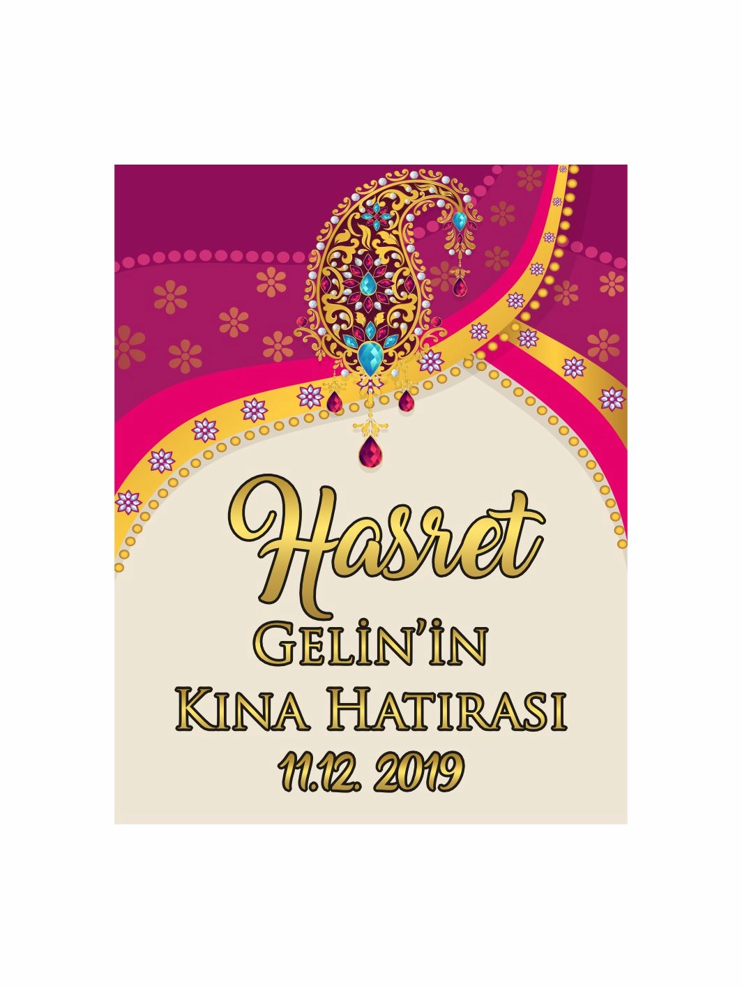 Gelin Kına Hatırası Magneti Mandala Konsept
