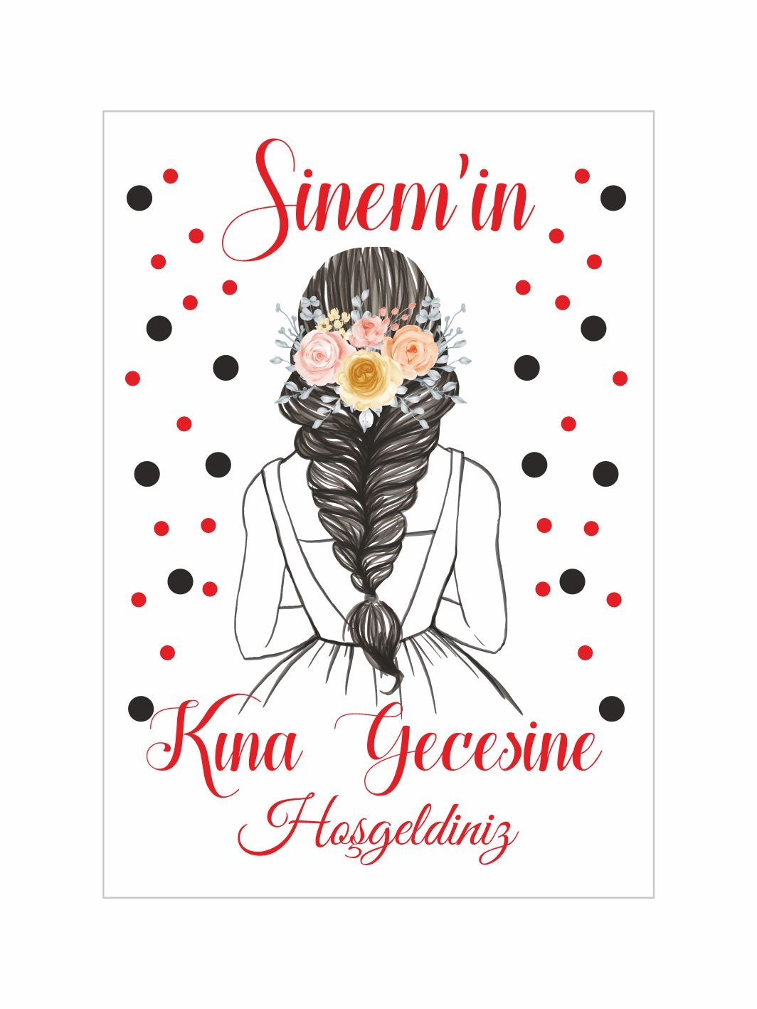 Gelin Konsept Kına Gecesi Ayaklı Karşılama Panosu