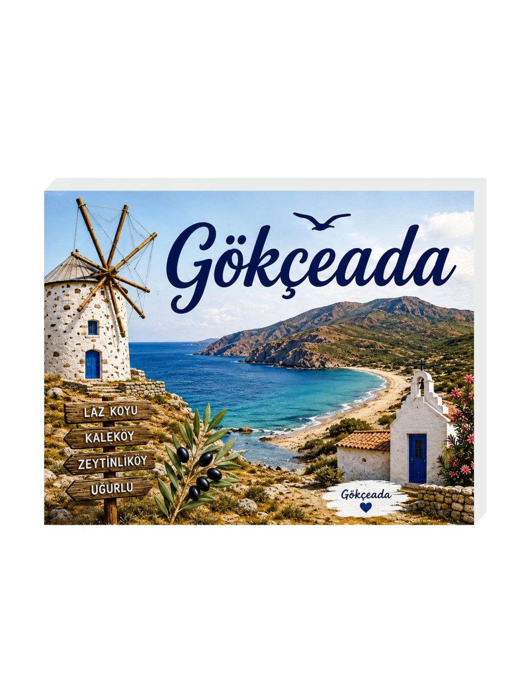 Gökçeada Magnet Buzdolabı Süsü | Dekoratif Ada Hatırası Magnet