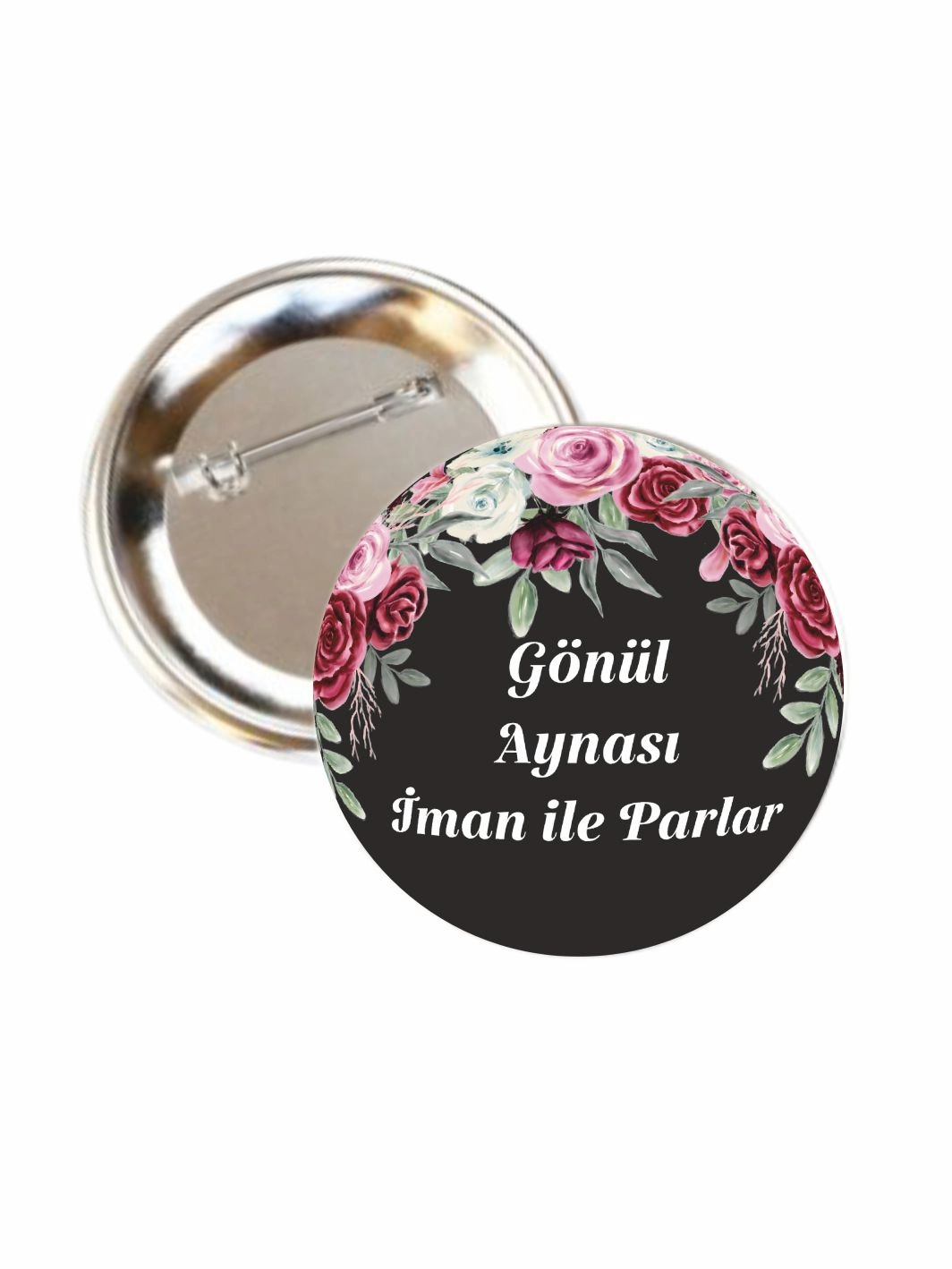 Gönül Aynası İman ile Parlar Buton Rozet 58mm İğneli Yaka Rozeti