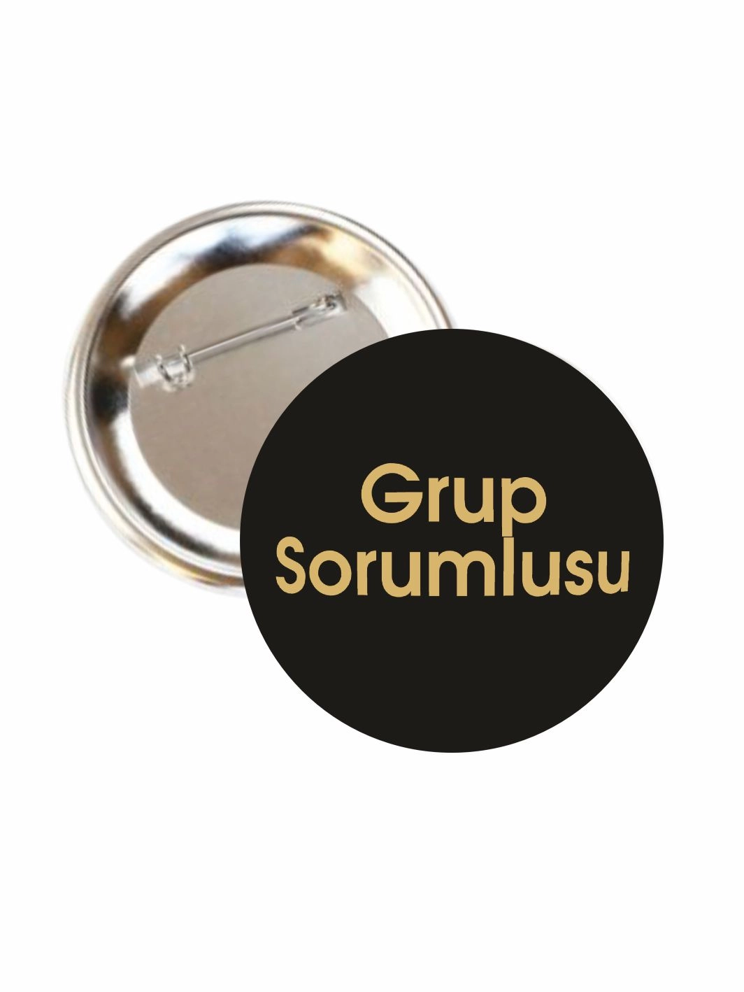 Grup Sorumlusu Yazılı Buton Rozet 58mm İğneli Personel Rozeti