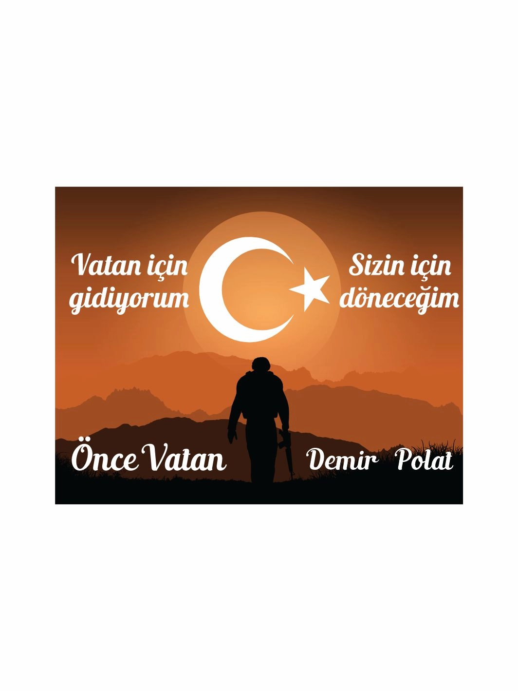 Gün Batımı Tema Asker Hatırası Magnet