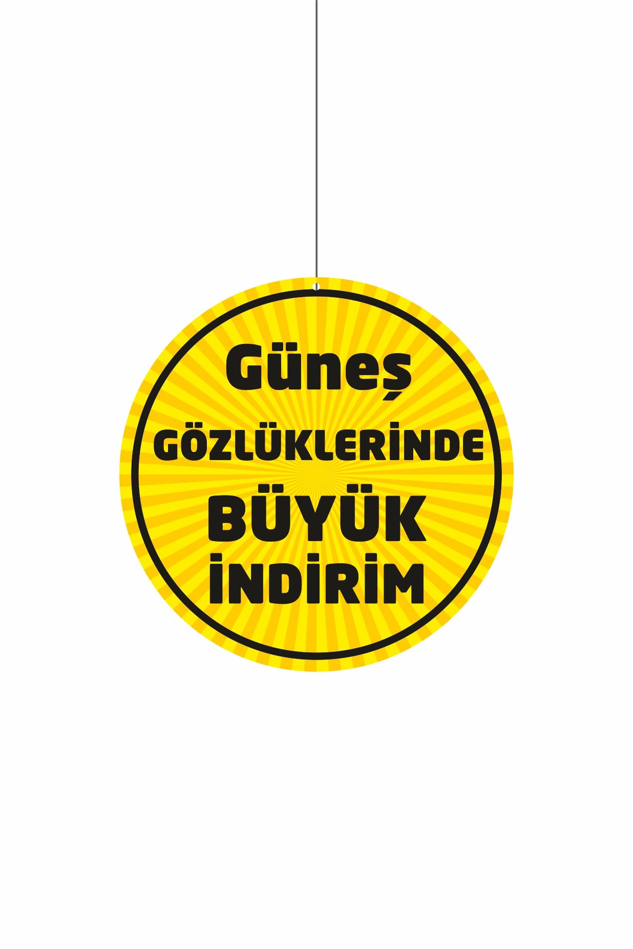 Güneş Gözlüklerinde Büyük İndirim Mağaza Dönkartı – Çift Yön Folyo Baskı Askılı