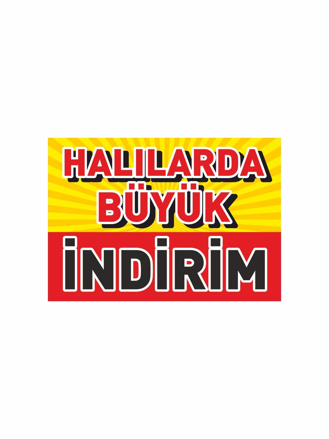 Halılarda Büyük İndirim Mağaza Afişi Branda Vinil Baskı