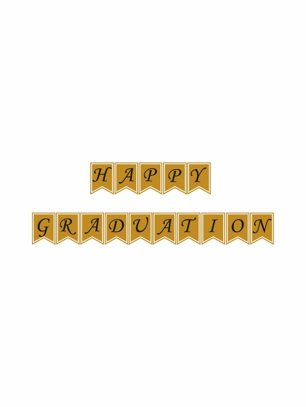Happy Graduation Flama Banner Gold Renk Mezuniyet Parti Süslemesi