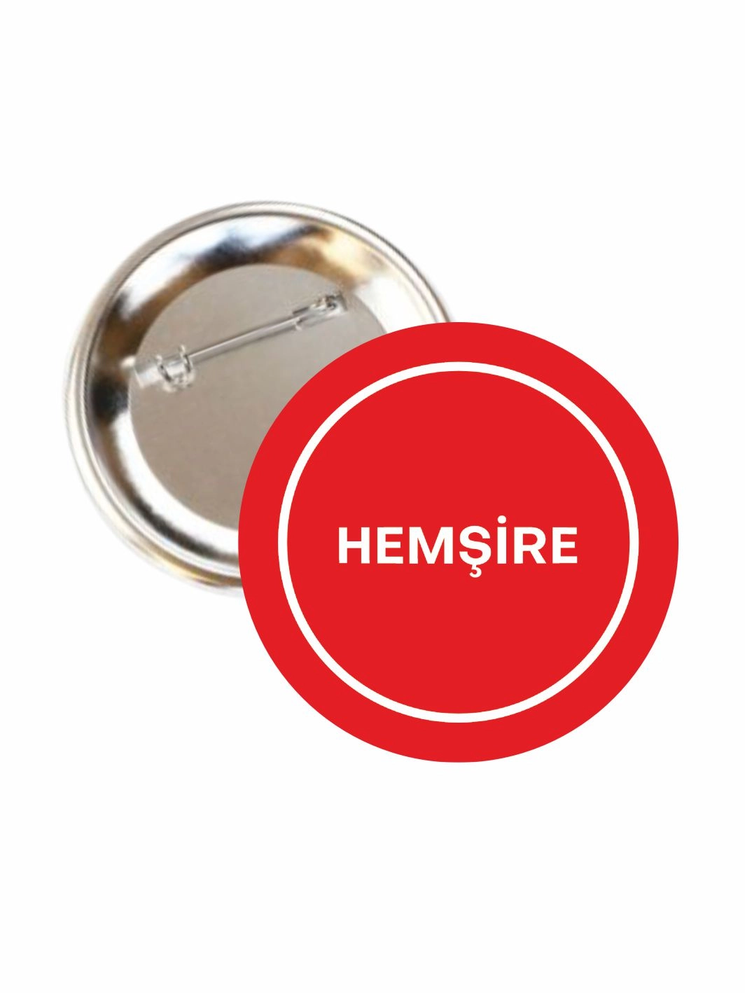 Hemşire Buton İğneli Rozet 58mm Personel Yaka Rozeti