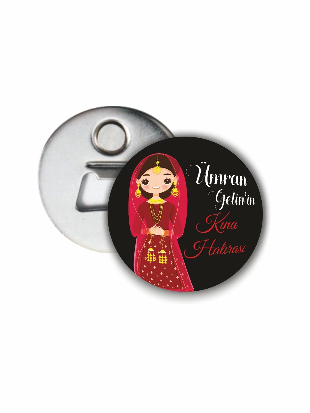 Henna Konsept Gelin Kınası Açacak Magneti 58mm Buton Magnet