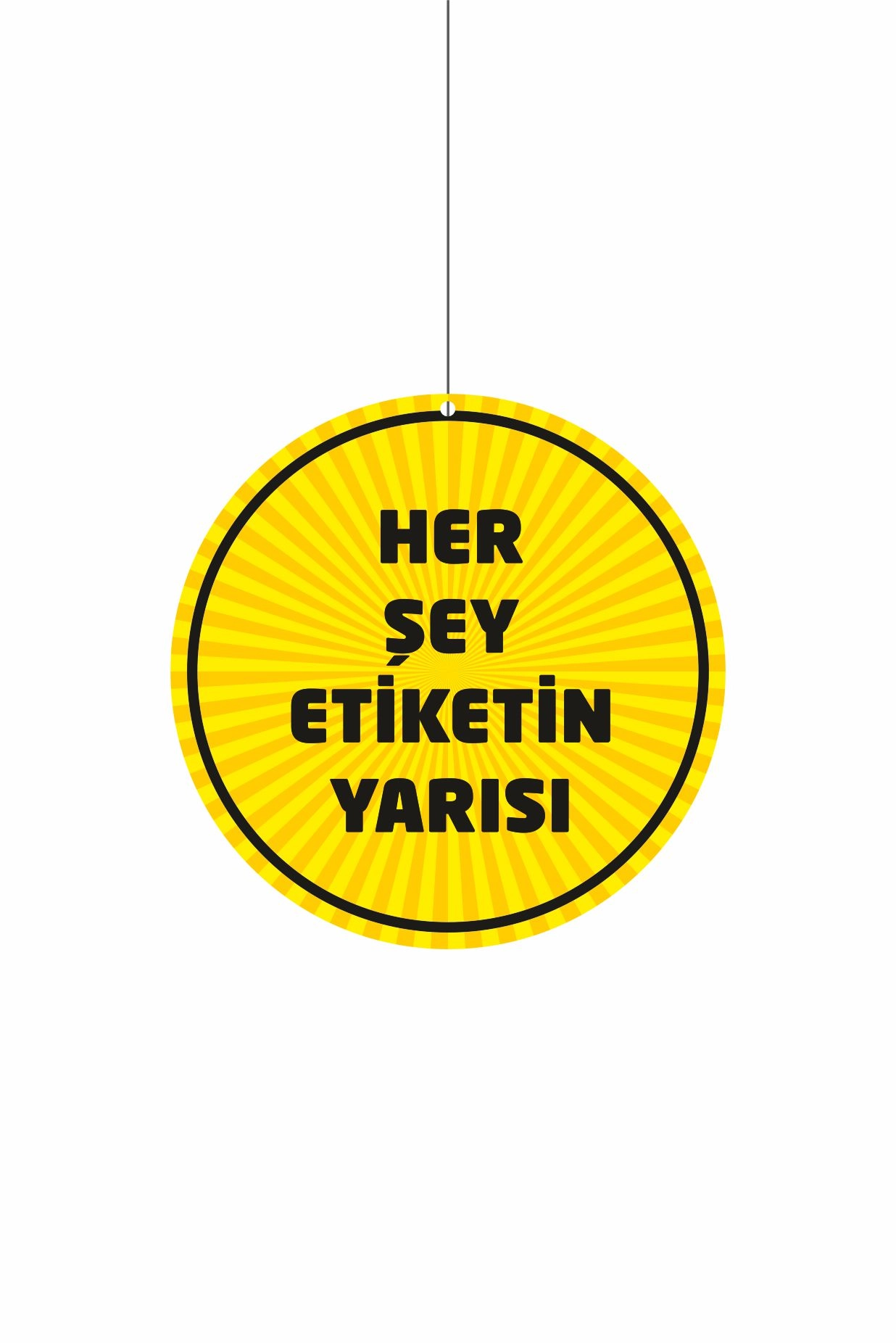 Her Şey Etiketin Yarısı Mağaza Dönkartı – Tavan Askılı Kampanya Kartı