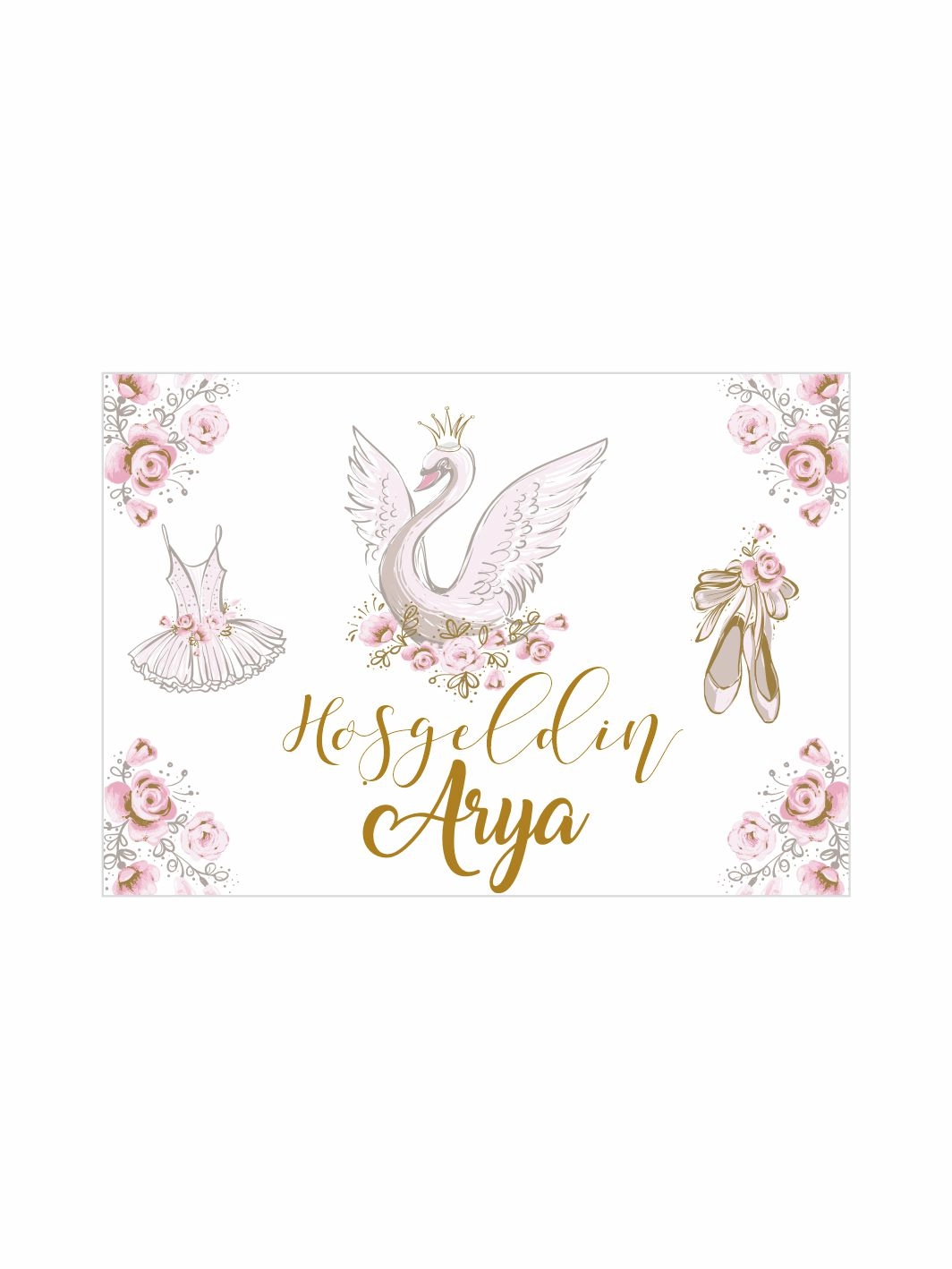 Hoş Geldin Bebek Afişi Kuğu Balerin Tema
