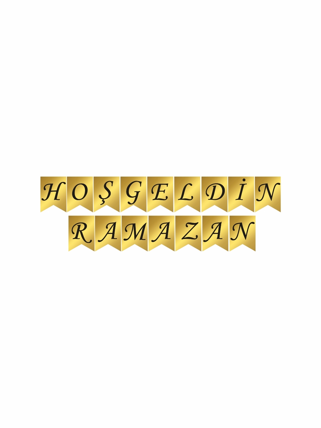 Hoş Geldin Ramazan Flaması Gold Siyah Konsept