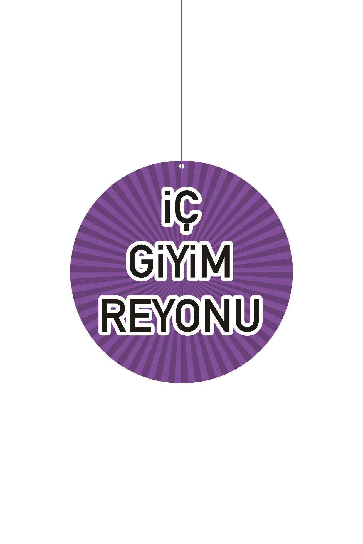 İç Giyim Reyonu Dönkartı Çift Yön Baskılı 30x30 cm – Tavan Askılı Yönlendirme Kartı