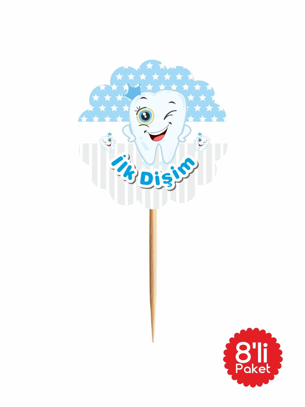 İlk Dişim Çıktı Erkek Bebek Parti Kürdanı