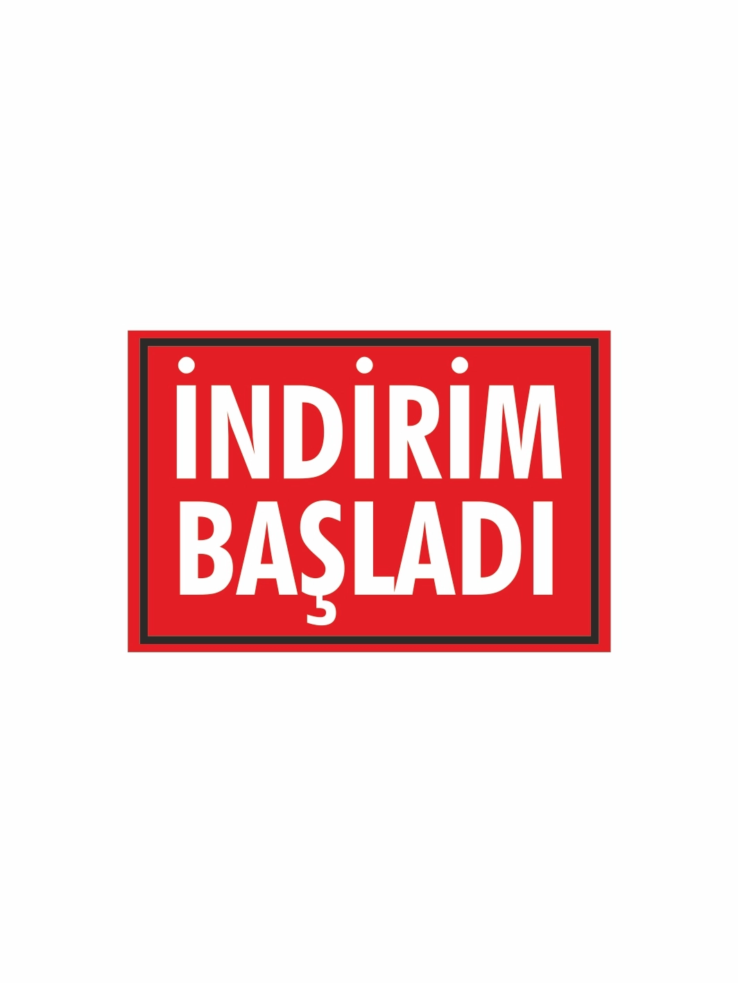 İndirim Başladı Mağaza PVC Etiketi – Mandallı Etiket Tutucu Uyumlu Kampanya Kartı