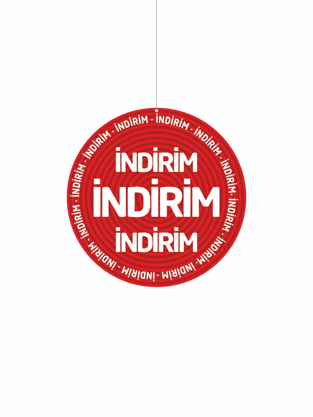 İndirim İndirim İndirim Yazılı Mağaza Dönkart Kırmızı Zemin Çift Yön Baskılı