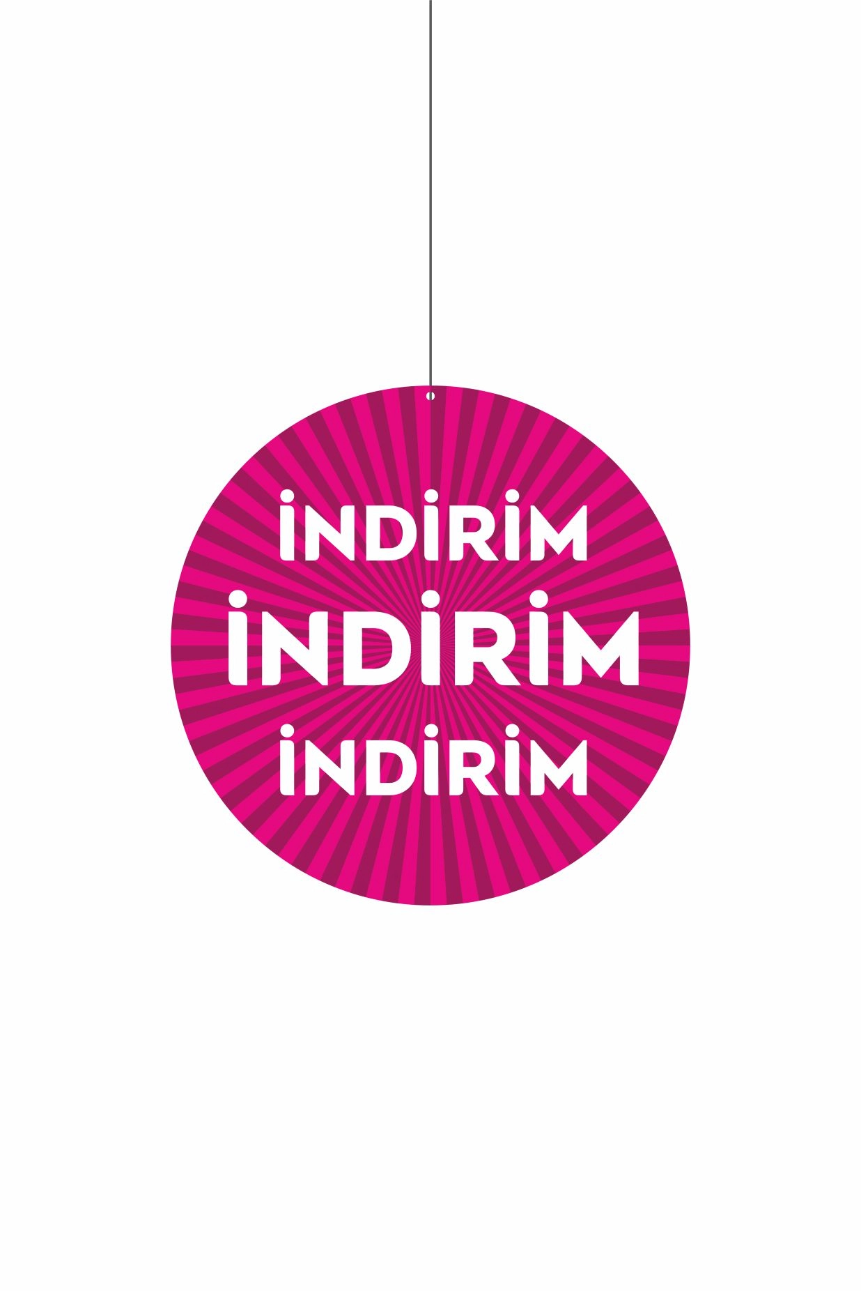İndirim İndirim Mağaza Dönkartı Pembe Zeminli Çift Yön Baskılı