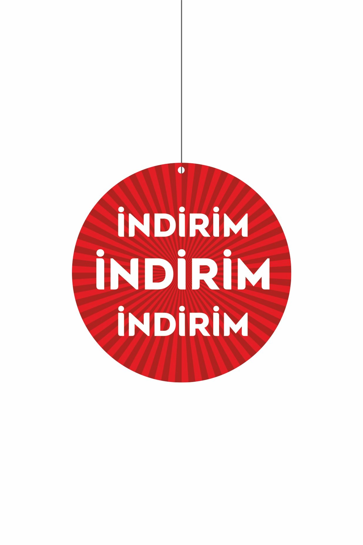 İndirim İndirim Yazılı Kırmızı Zeminli Mağaza Dönkartı