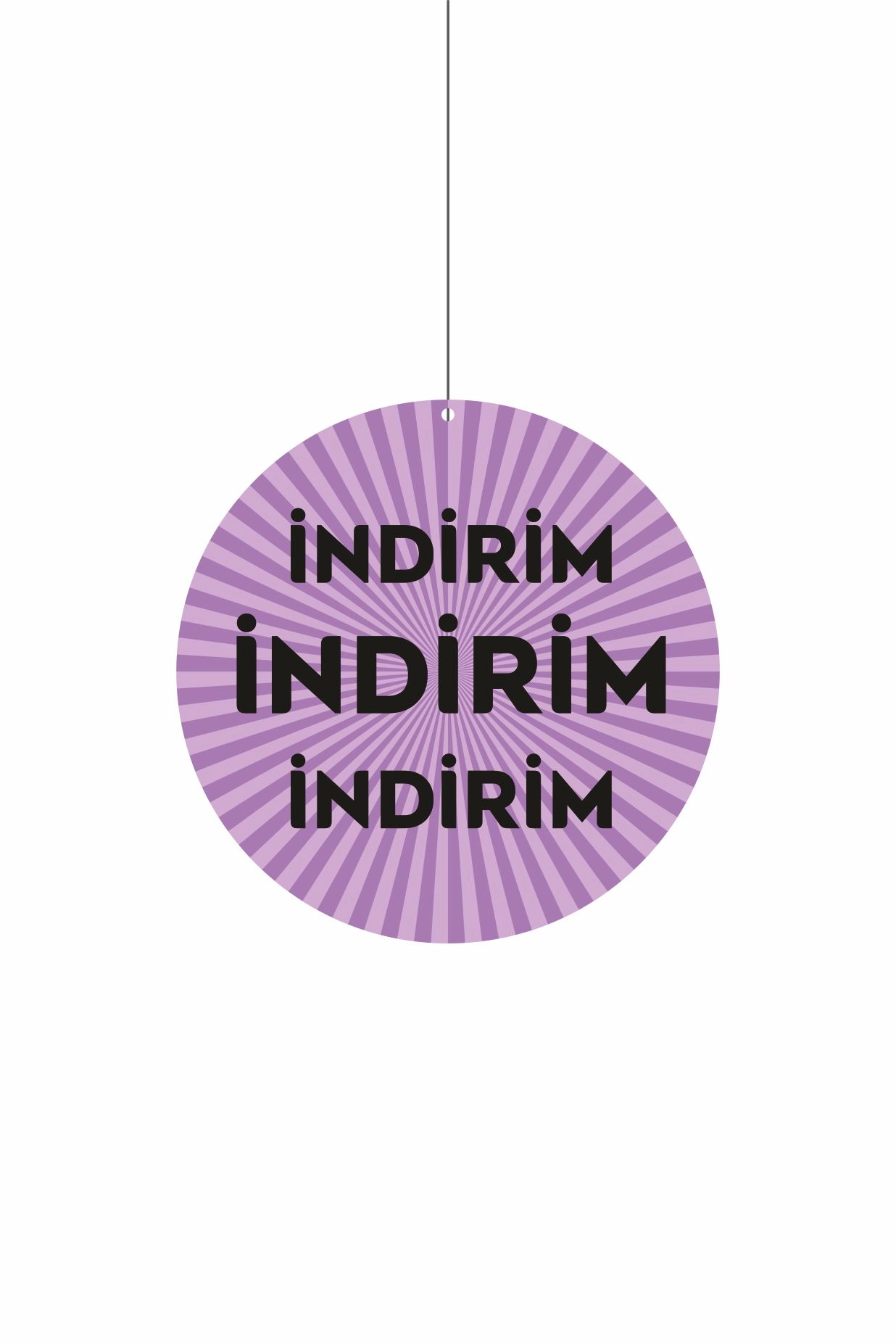 İndirim İndirim Yazılı Lila Zeminli Mağaza Dönkartı Çift Yön Baskılı