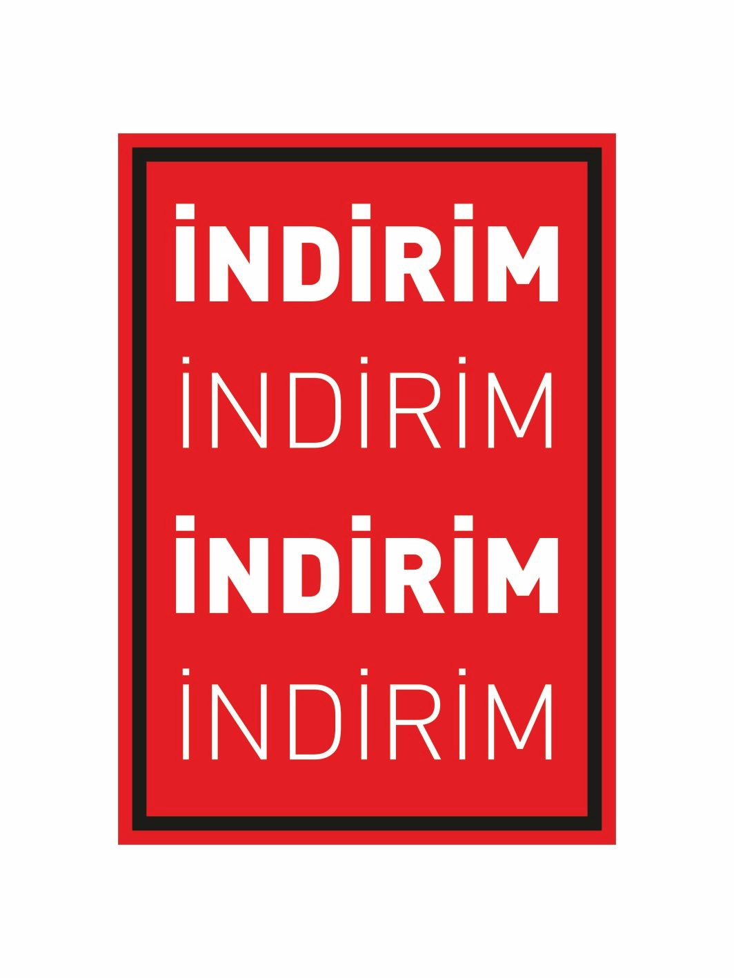 İndirim İndirim Yazılı Mağaza İç Mekan Panosu