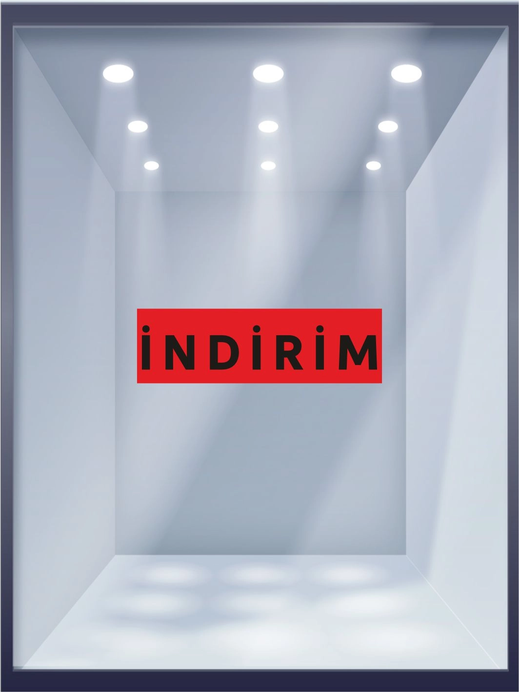 İndirim Yazılı Mağaza İşyeri Dükkan Vitrin Folyo Baskısı