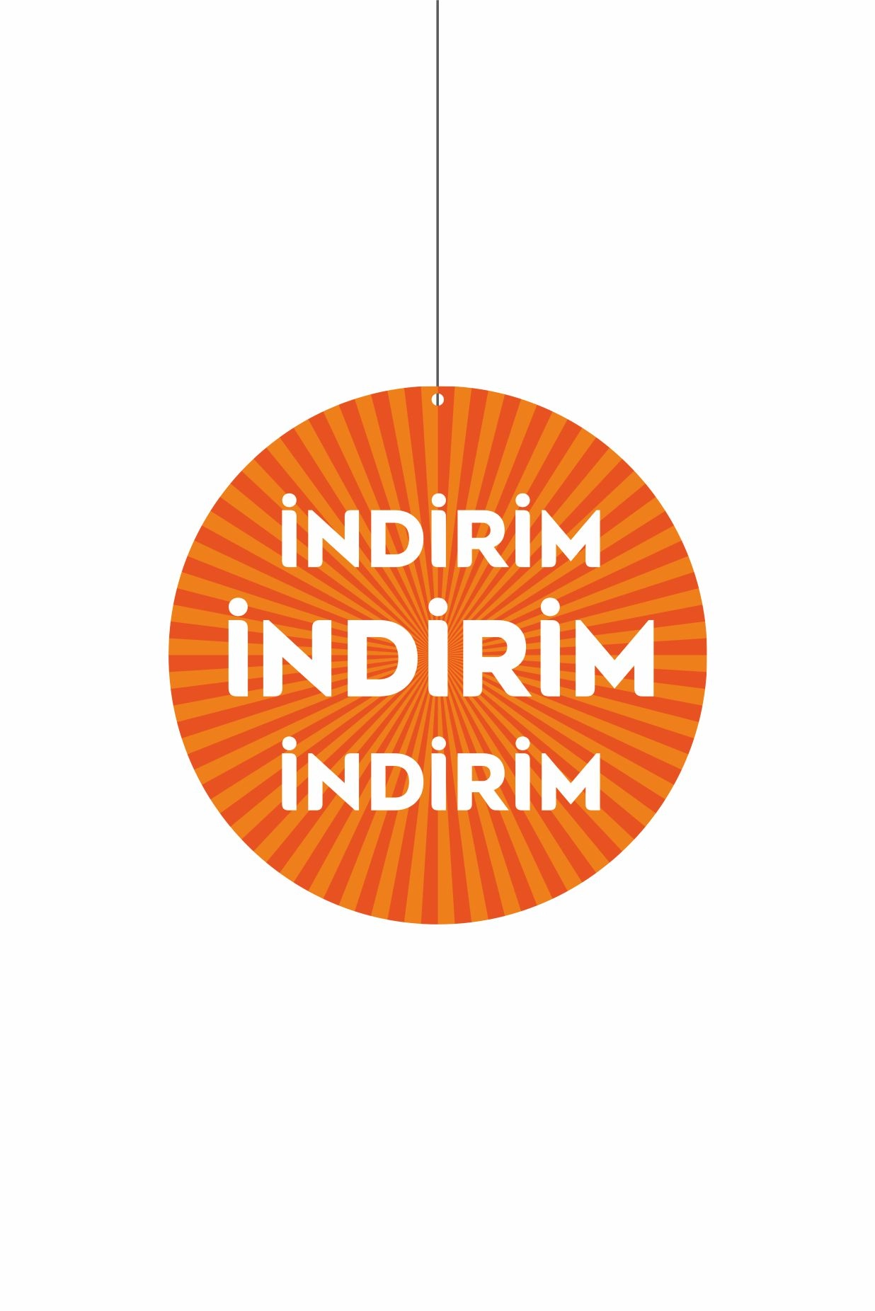 İndirim Yazılı Turuncu Zeminli Mağaza Dönkartı Çift Yön Baskılı