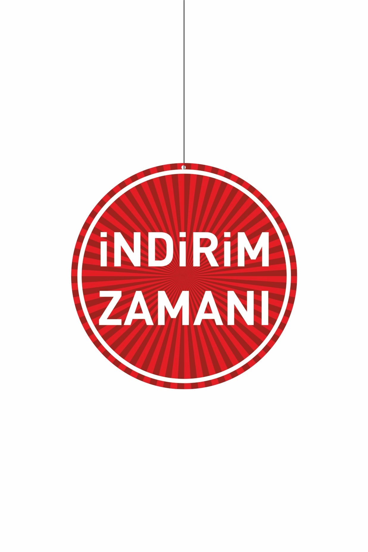 İndirim Zamanı Mağaza Dönkartı 30x30 cm Ebat Çift Yön Baskılı