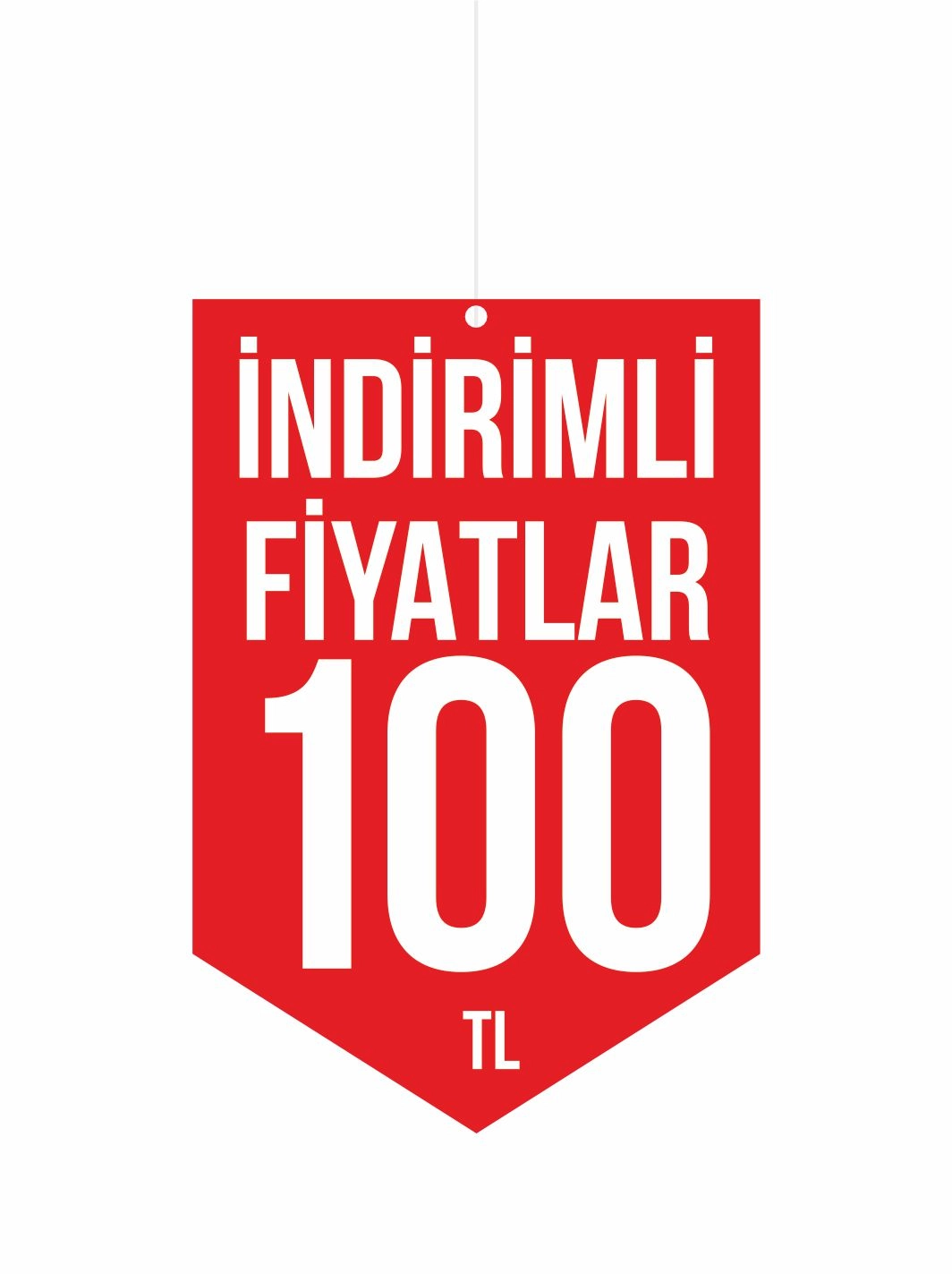 İndirimli Fiyatlar 100 TL Mağaza Dönkart Foreks Levha 30x20 cm | 3 mm PVC Foreks Tabela