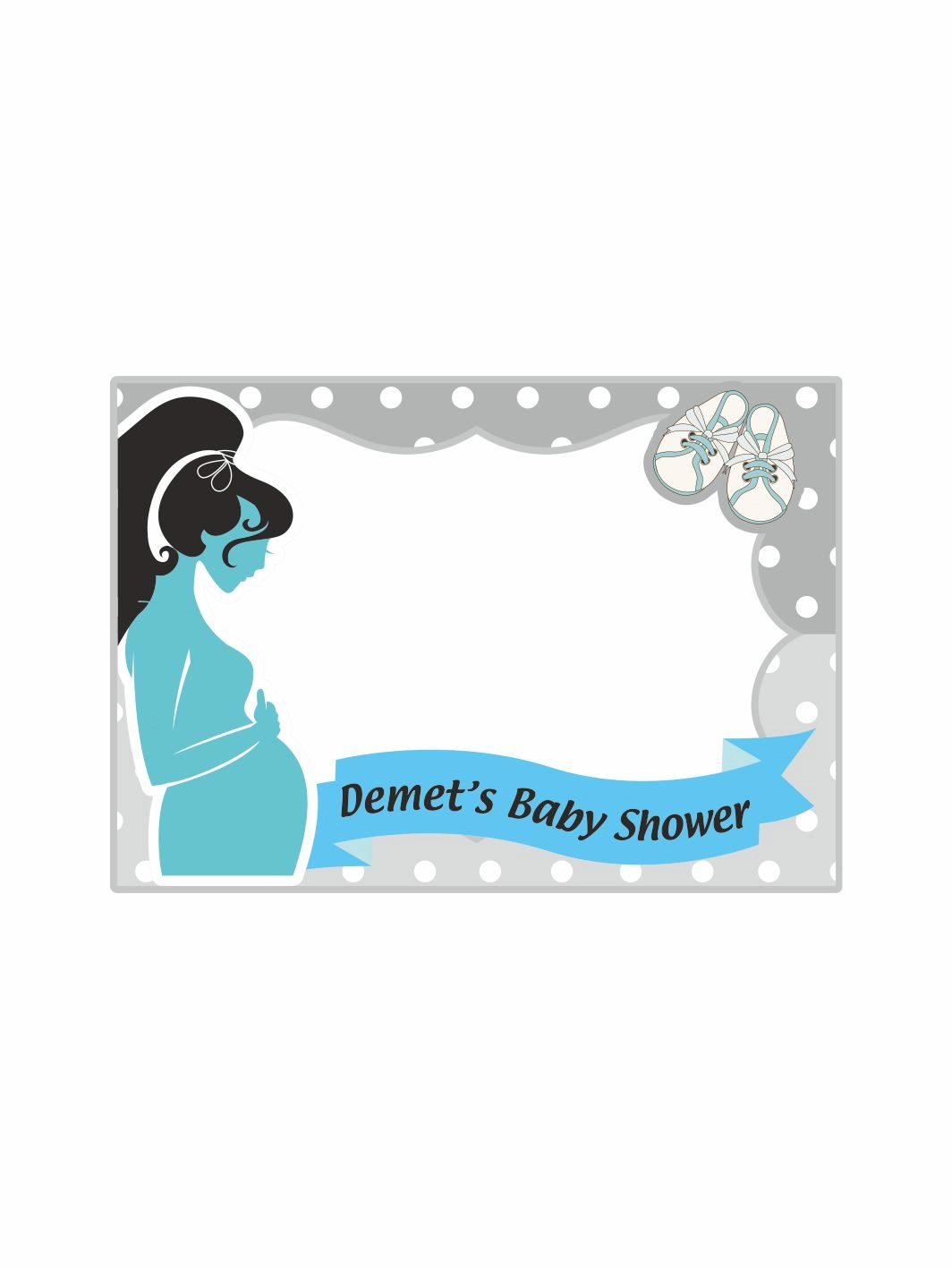 İsme Özel Mavi Pilot Bebek ve Hamile Anne Temalı Baby Shower Fotoğraf Çerçevesi