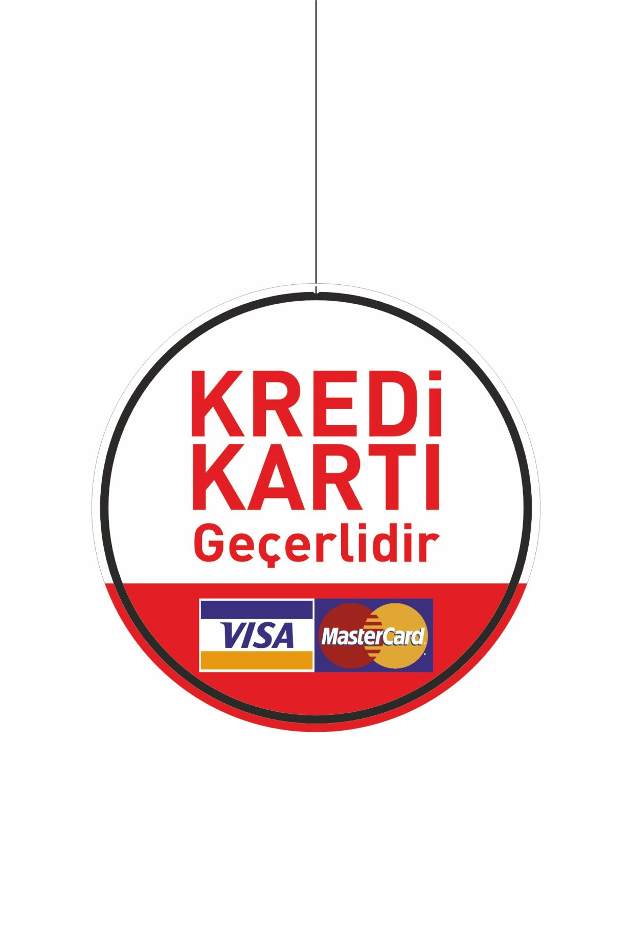İşyeri Dükkan Mağaza Kredi Kartı Geçerlidir Levhası 30x30 cm