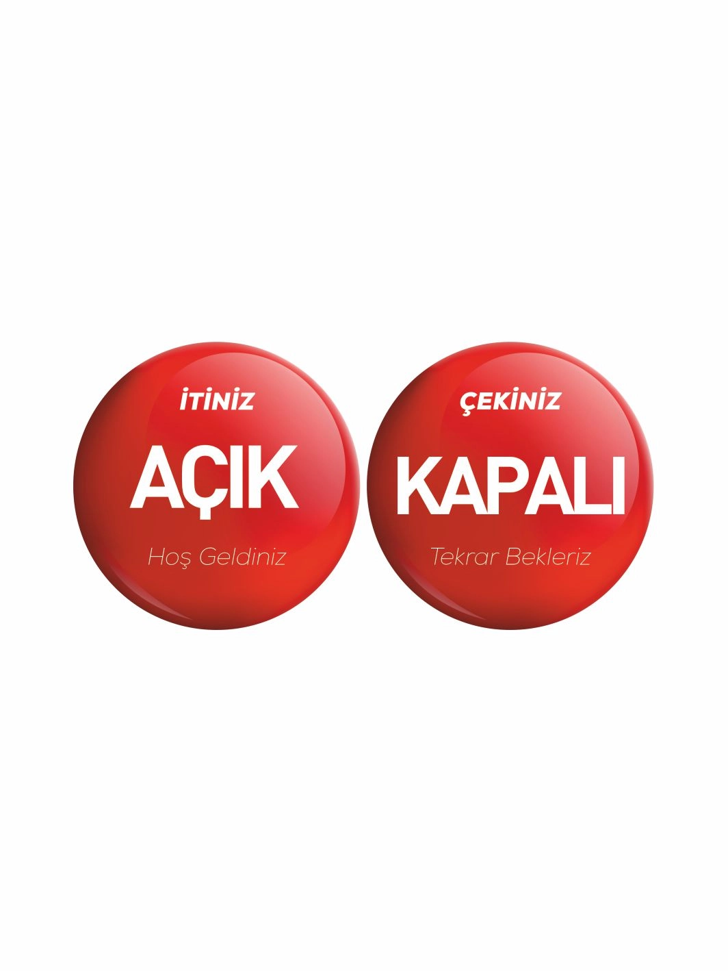 İtiniz Çekiniz Açık Kapalı İş Yeri Dükkan Mağaza Levhası Kırmızı