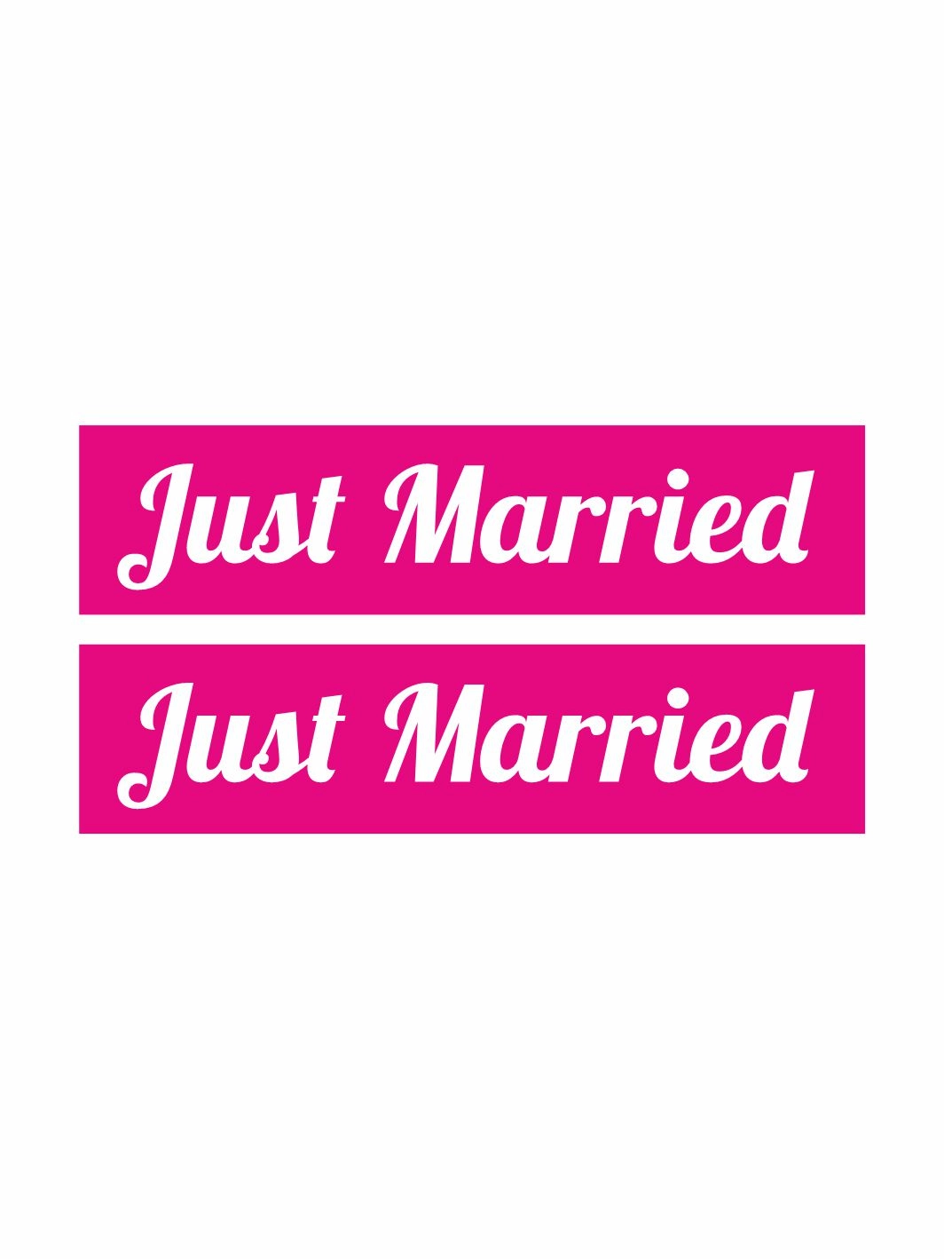 Just Married Folyo Baskı Gelin Arabası Plaka Pembe Beyaz Renk Kaplama