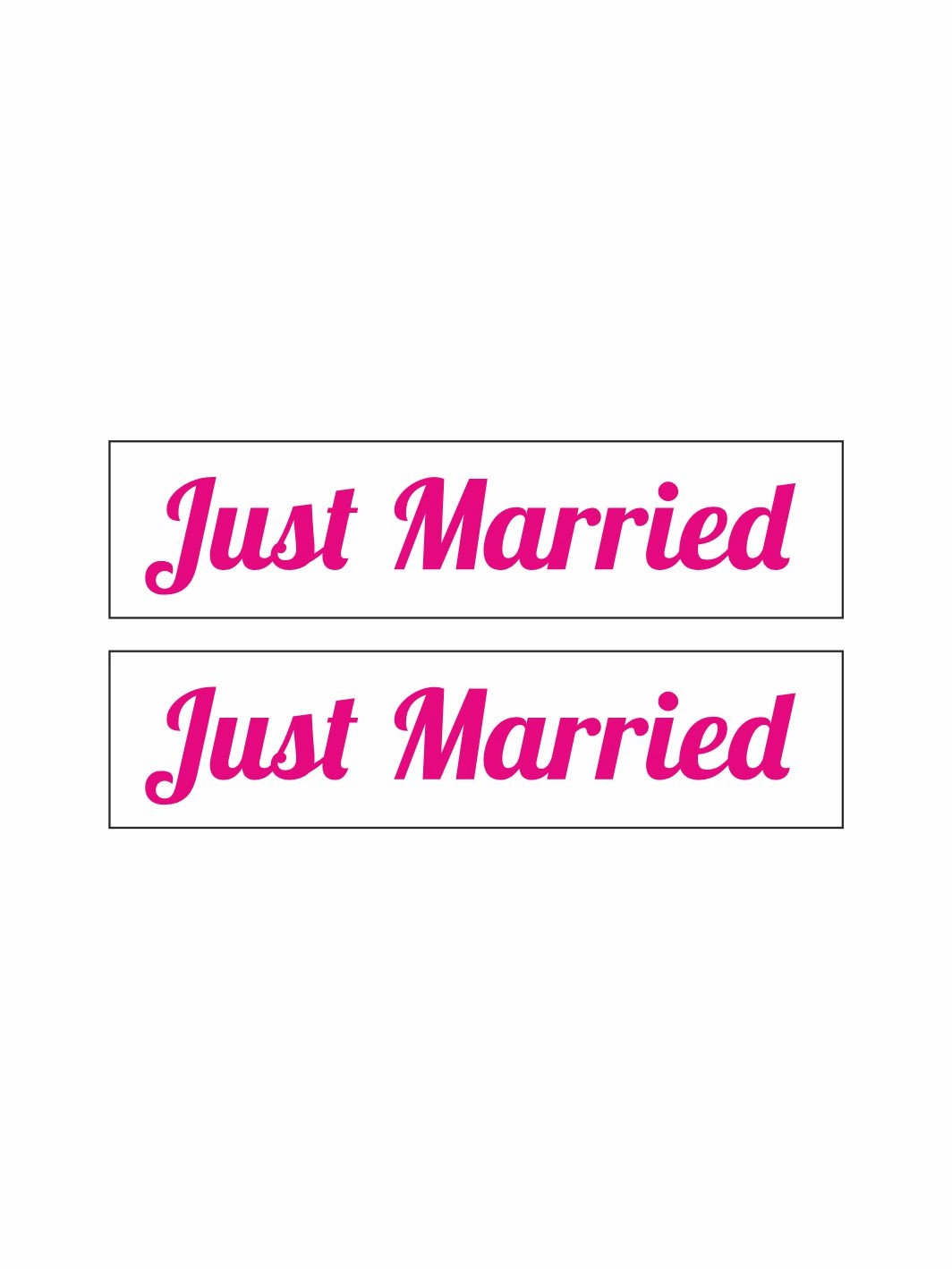Just Married Gelin Arabası Plaka Folyo Beyaz Pembe Renk