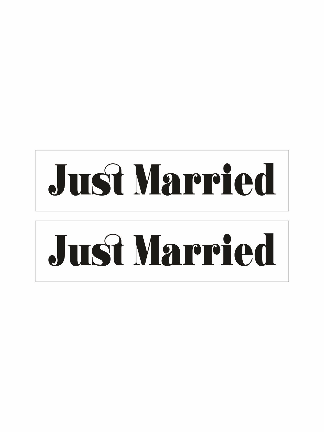 Just Married Gelin Arabası Plaka Folyo  Beyaz Siyah Renk