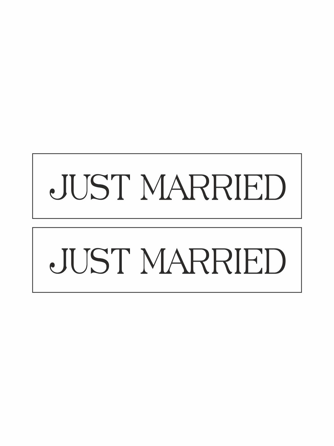 Just Married Gelin Arabası Plakalık Folyo Sticker  Beyaz Siyah Renk
