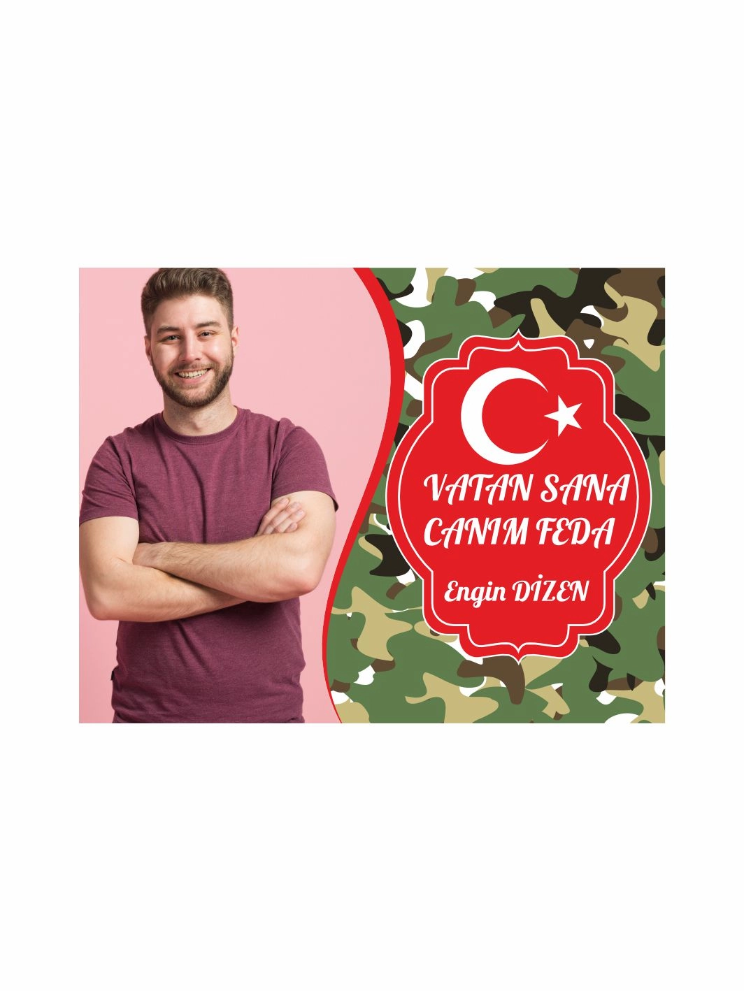 Kamuflaj Zemin Sade Foto Tema Asker Hatırası Magnet
