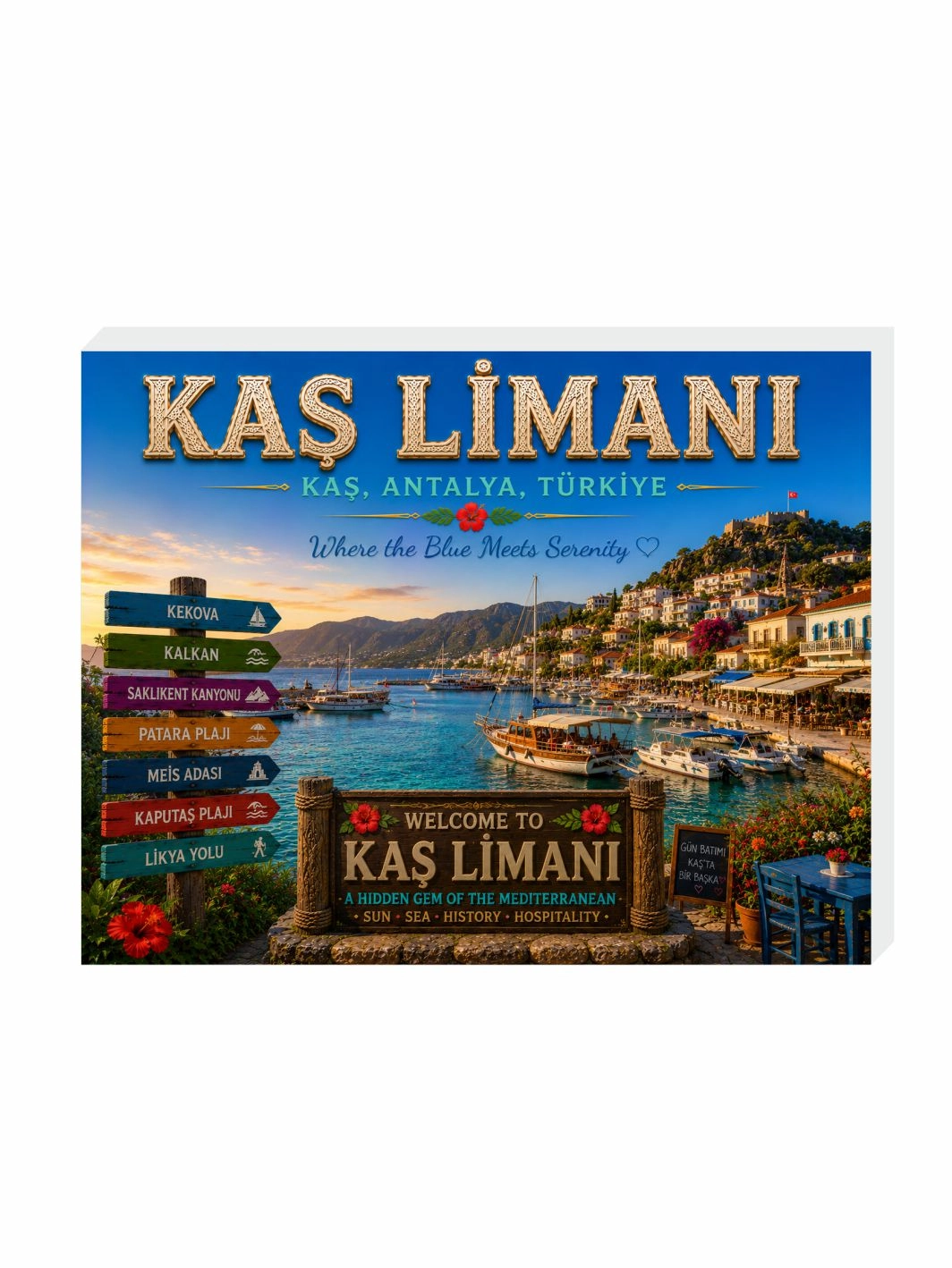 Kaş Limanı Buzdolabı Süsü Magnet | Kaş Hatıra Hediyelik Magnet