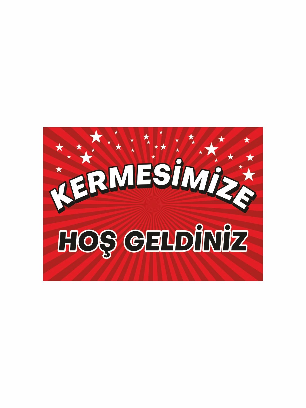 Kırmızı Zeminli Kermes Afişi