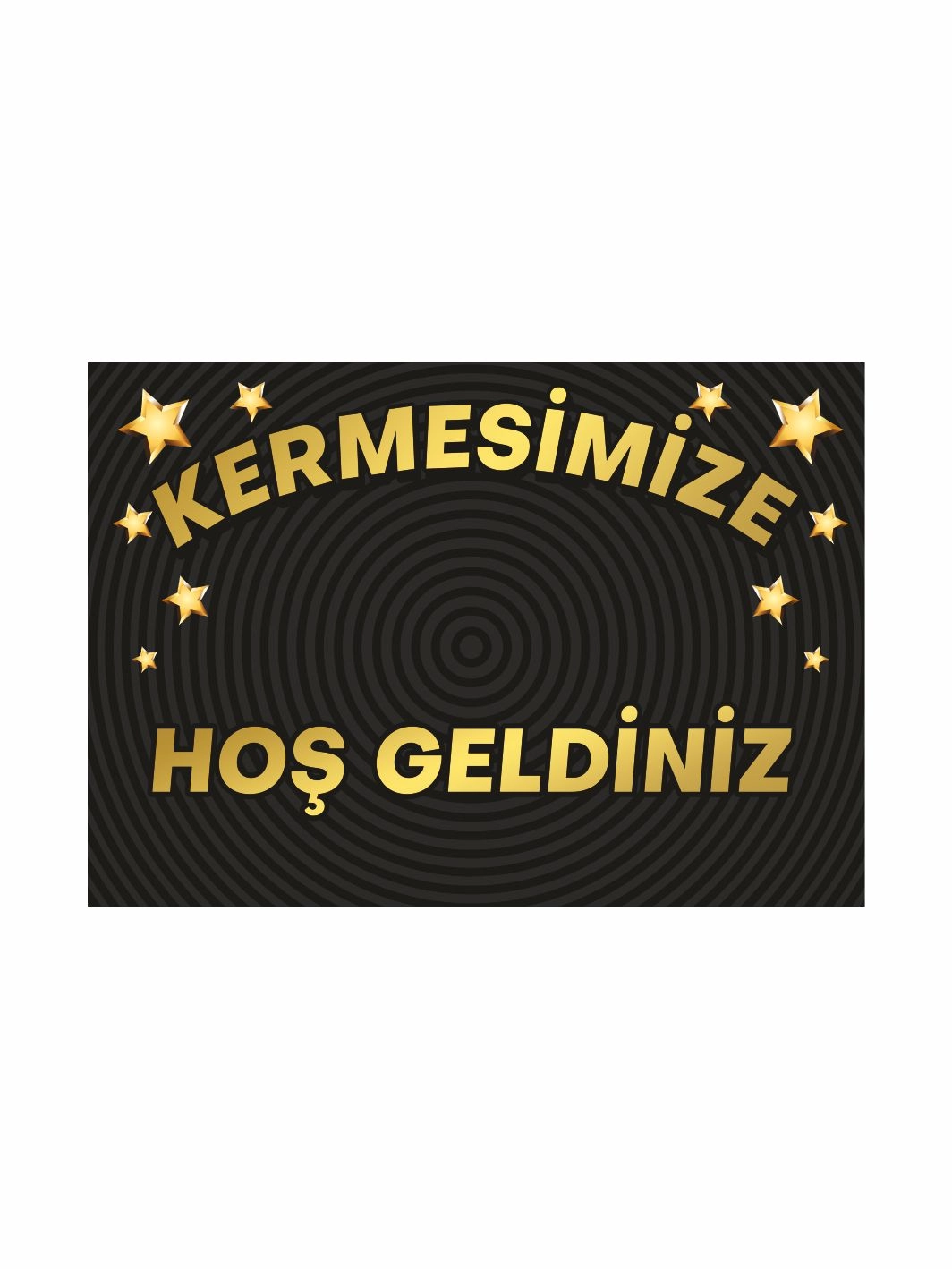 Kermesimize Hoş Geldiniz Afişi Siyah Gold Renk
